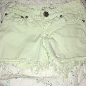 Free People cut off green shorts